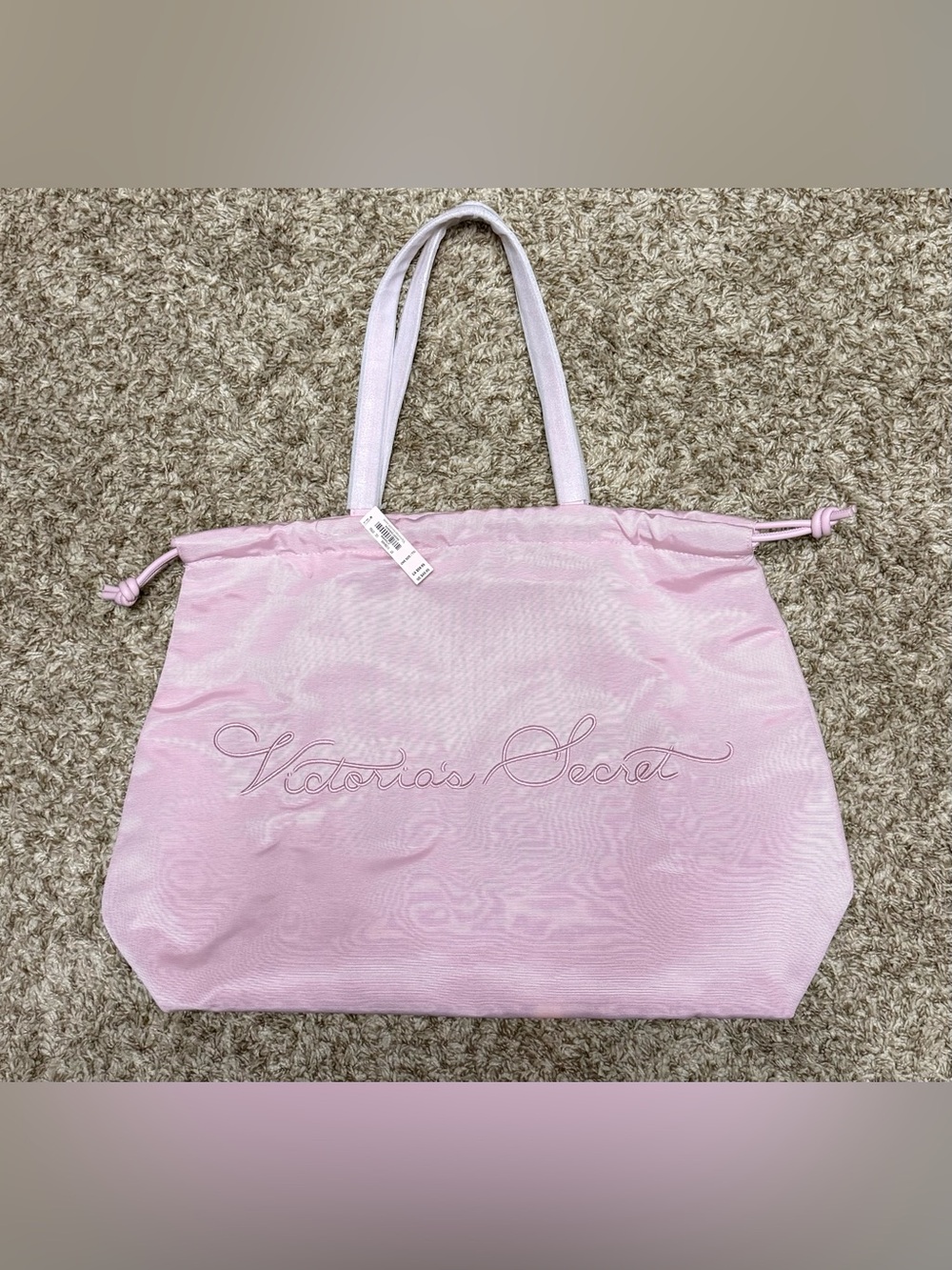 Victoria's Secret 2026 Cinch Satin Tote Bag Light Pink